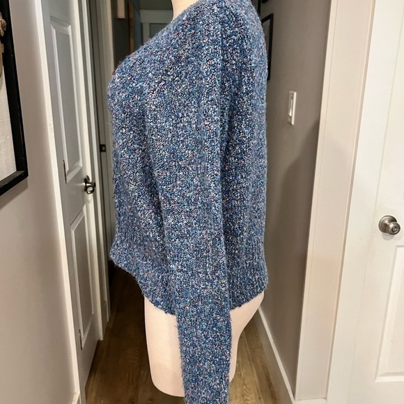 ROYAL ROBBINS v neck blue melange sweater - Picture 7 of 11